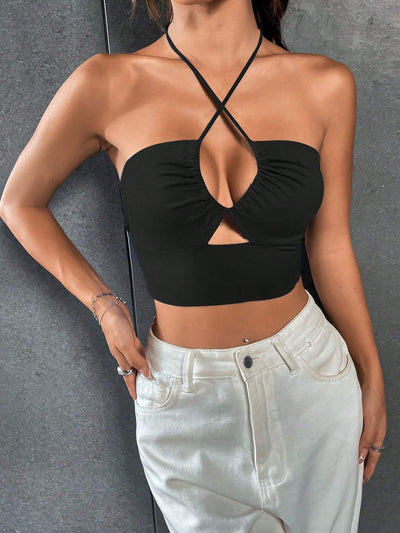 Top Deportivo Crop Ajustado con Tirantes y Cordón - Image 9