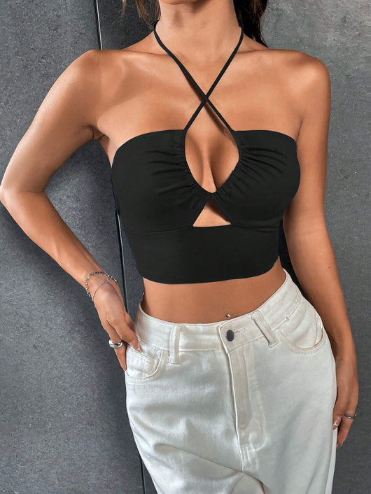 Top Deportivo Crop Ajustado con Tirantes y Cordón - Image 9