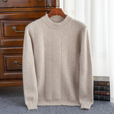 Suéter de Cachemira para Hombre Invierno - Cuello Redondo Rayas Doble Grosor - Image 8