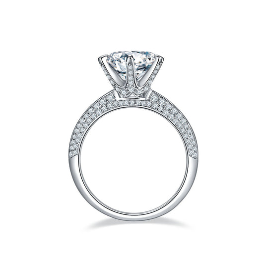 Anillo de Diamante Moissanita Chapado en Oro Blanco Plata S925 para Mujer - Image 2
