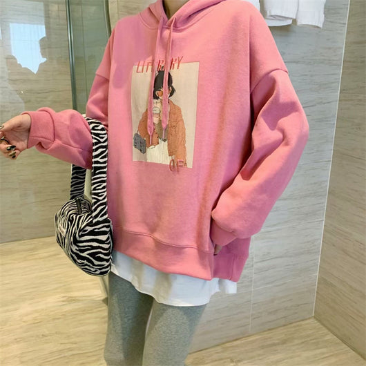 Sudadera con Capucha Oversize Bordada con Diseño Cartoon para Mujer - Image 10