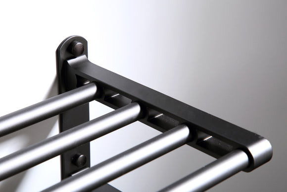 Toallero de Pared en Aluminio Negro Mate - Diseño Moderno y Resistente