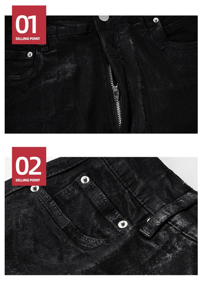 Pantalones Bootcut de Vinilo con Costuras Desgastadas - Image 12