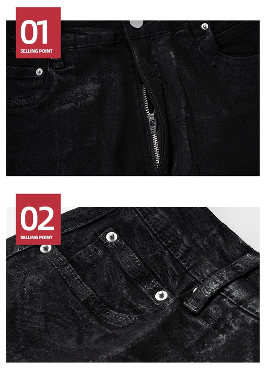 Pantalones Bootcut de Vinilo con Costuras Desgastadas - Image 12