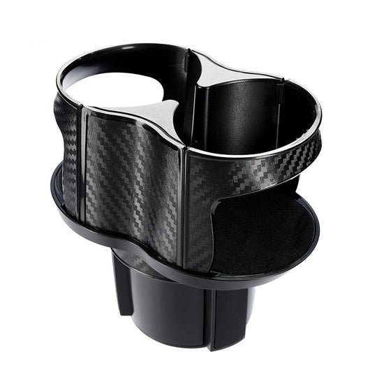 Portavasos Ajustable para Auto con Base de Carbono - Soporte para Bebidas de Dos Piezas