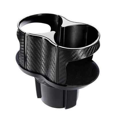 Portavasos Ajustable para Auto con Base de Carbono - Soporte para Bebidas de Dos Piezas