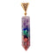 Seven Chakra Natural Crushed Stone Hexagon Column Necklace Aura Pendant Dorado 1PC