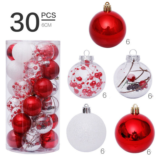 Bolas Navideñas Transparentes Rojo y Blanco para Árbol de Navidad - Image 10