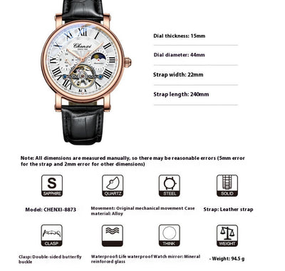 Reloj Mecánico Automático de Lujo con Esfera Hueca, Cristal Luminoso e Impermeable - Image 7