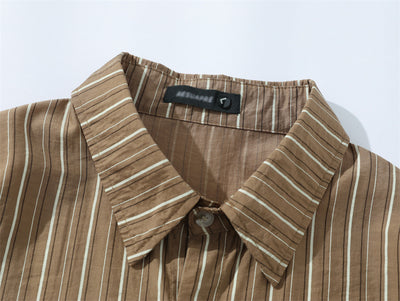 Camisa Suelta de Rayas Verticales para Hombre - Image 14