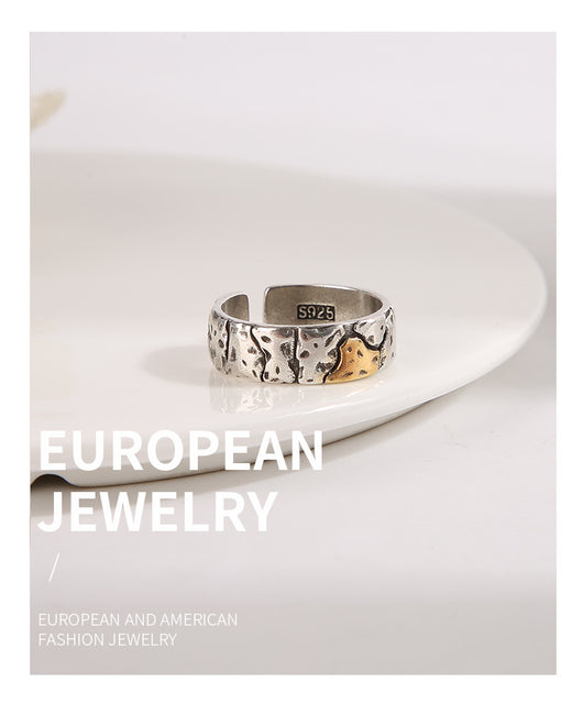 Anillo Vintage para Hombre con Textura de Piedra y Acabado Envejecido - Image 8
