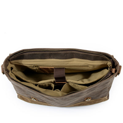 Maletín Ejecutivo de Lona Encerada con Cuero Impermeable - Image 11