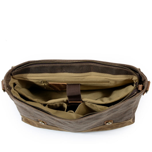 Maletín Ejecutivo de Lona Encerada con Cuero Impermeable - Image 11