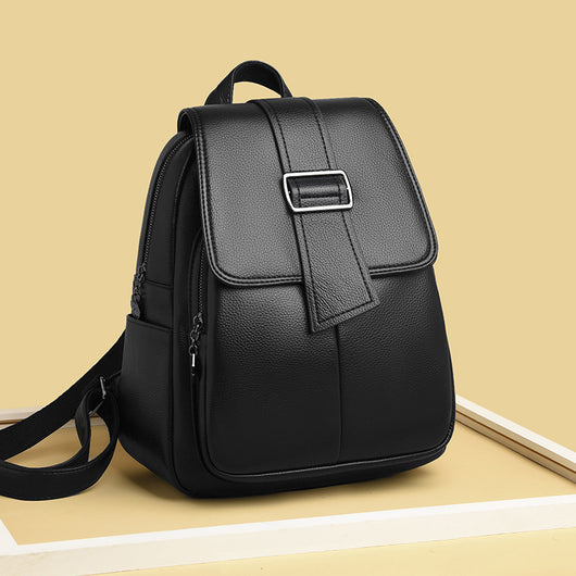 Mochila Casual de Cuero Suave con Cinturón Decorativo - Image 17