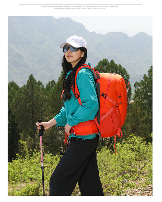 Mochila de Trekking AZELA Electron 40L - Blanco y Azul Marino para Senderismo y Viajes - Image 38