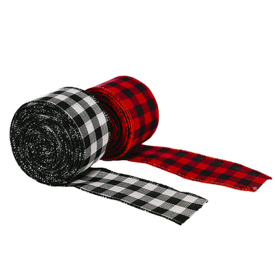 Cinta Decorativa Navideña Rojo, Blanco y Negro con Patrón Geométrico - Image 13
