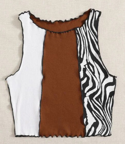 Chaleco Tejido Colorblock con Rayas Laterales para Mujer - Image 13