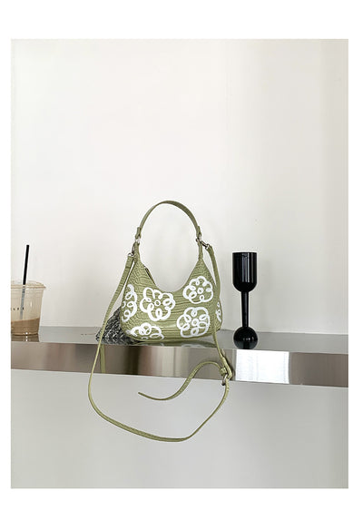 Bolso de Hombro Diseño Coreano Flores Graffiti - Bandolera Trendy para Mujer - Image 3