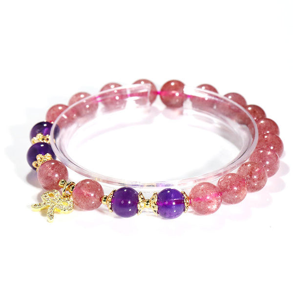 Pulsera de Cristal DIY Fresa y Amatista - Energía y Creatividad