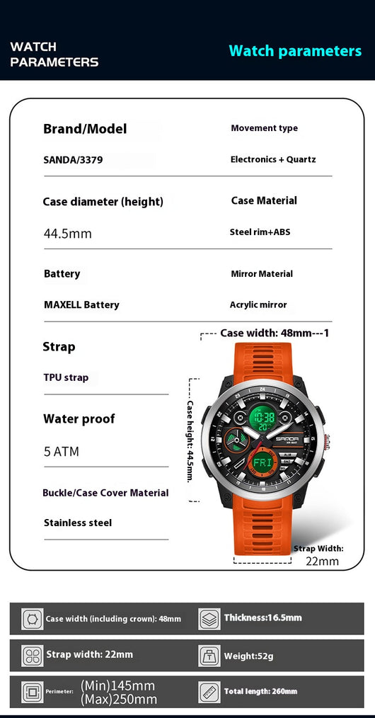Reloj Deportivo Multifuncional Resistente al Agua con Alarma y Recordatorios - Image 13