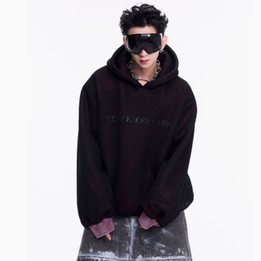 Suéter Hoodie Tejido Calado con Forro Polar para Hombre - Image 4