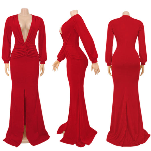 Vestido de Noche Entallado Escote V para Mujer - Image 32