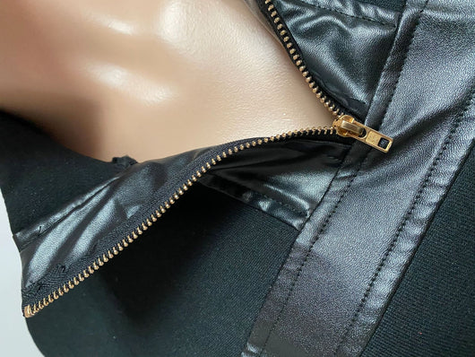 Traje Ajustado de Dos Piezas con Costura de Cuero - Image 18