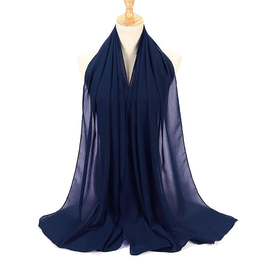 Pañuelo Chifón Plisado Transpirable para Mujer - Diseño Monocromo Elegante - Image 21