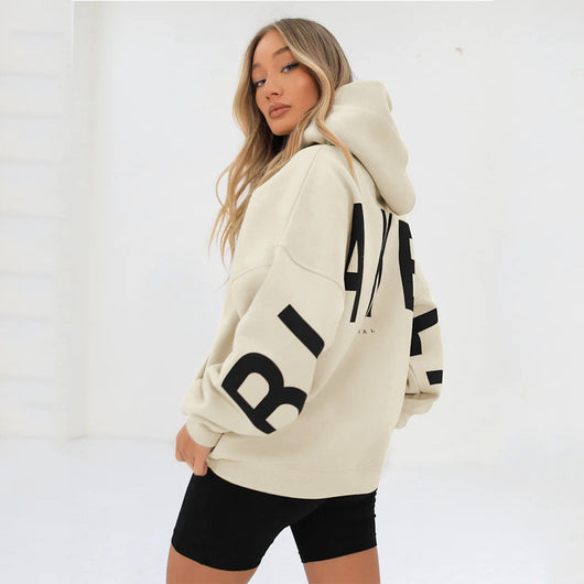 Sudadera Estampada Gruesa Oversize de Manga Larga Versátil - Image 12