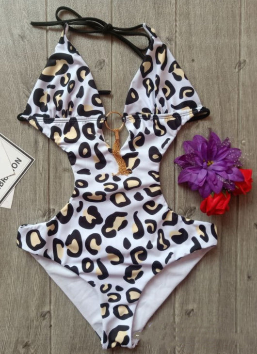 Traje de Baño Enterizo para Dama con Estampado Moderno - Image 5