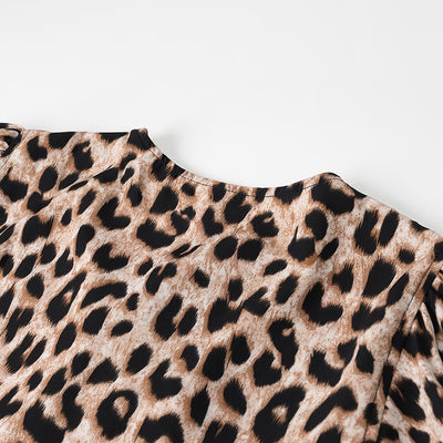 Cardigan Leopardo con Mangas Abullonadas Sexy - Image 10