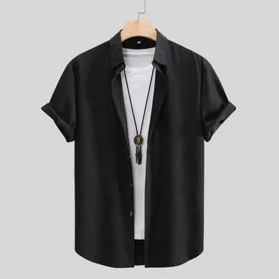 Camisa de Manga Corta Clásica para Hombre - Color Liso Verano - Image 8