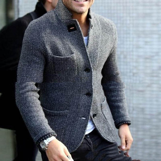 Cardigan Grueso Slim Fit Cuello Alto Cálido para Hombre - Image 9