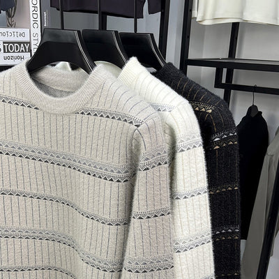 Suéter Grueso de Cuello Redondo para Hombre con Forro Polar y Textura de Visón Sintético - Image 15