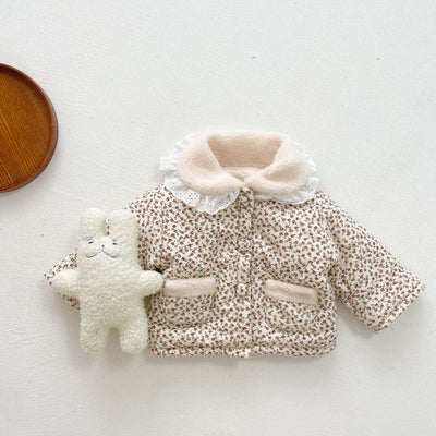 Chaqueta Acolchada Floral de Algodón con Forro de Terciopelo para Niña - Image 18