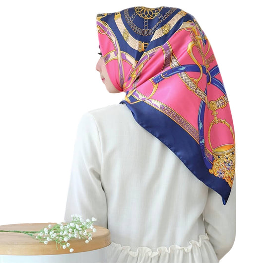 Pañuelo Cuadrado Grande de Seda Simulada - Accesorio Versátil para Mujer