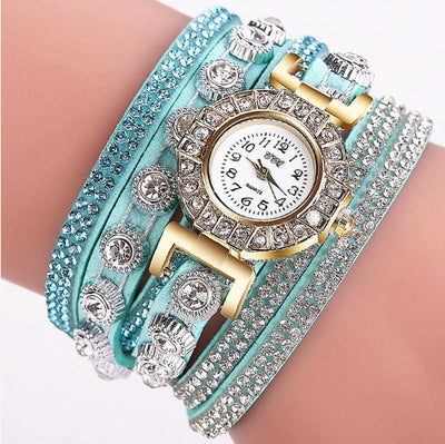 Reloj de Cuarzo para Mujer con Pulsera de Cuero y Diamantes de Imitación - Image 12