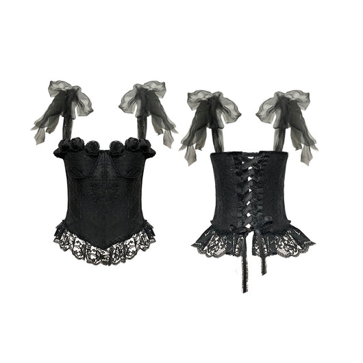 Corsé Retro Ajustador de Cintura con Chaleco de Encaje para Mujer - Image 6