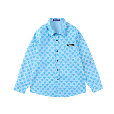 Camisa Manga Larga Estampado Corazón Hombre Fit Relajado - Image 3