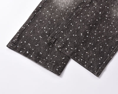 Jeans Holgados Estampado Diamante Efecto Vintage Apilados - Image 8