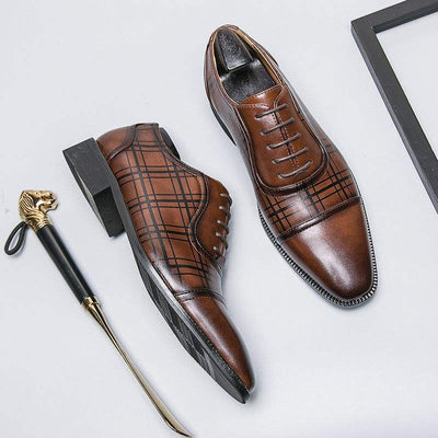 Zapatos de Cuero Ejecutivos Estilo Británico Punta Cuadrada Transpirables - Image 2