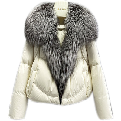 Chaqueta Corta de Plumón de Pato Blanco Premium - Image 5