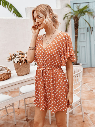 Jumpsuit Casual con Lunares en la Cintura - Image 8