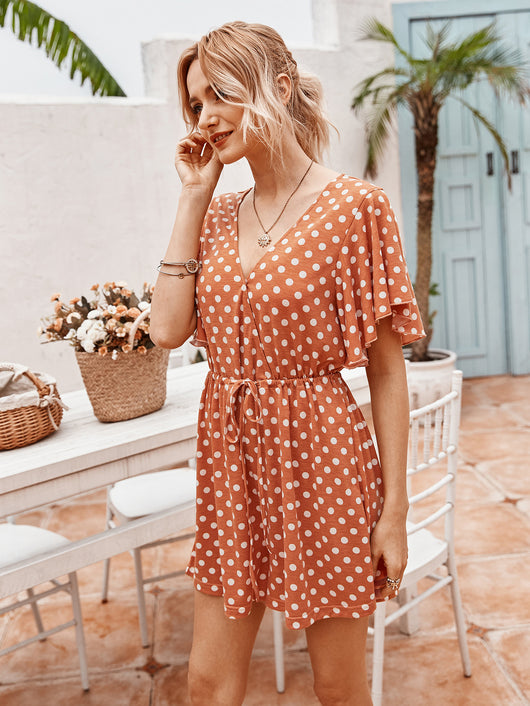 Jumpsuit Casual con Lunares en la Cintura - Image 8