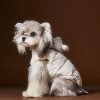 Chaleco Acolchado sin Mangas con Capucha - Diseño Adorable de Schnauzer y Bichón - Image 3