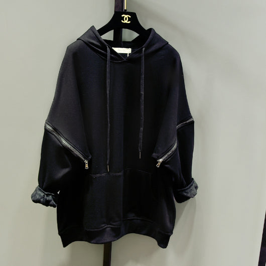Sudadera Hoodie Oversized de Terciopelo Grueso Talla Plus - Image 5