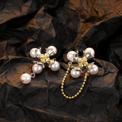 Aretes de Plata 925 con Perla Grande Estilo Retro para Mujer - Image 8