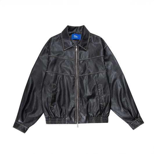 Chaqueta de Cuero PU con Solapa para Motociclista - Image 4