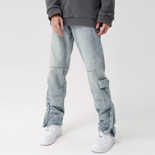 Jeans Vintage de Tiro Alto y Pierna Recta con Cierre Dividido - Image 2