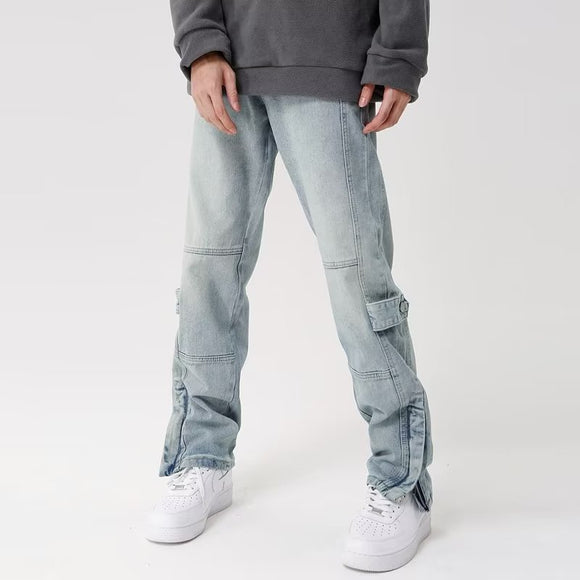 Calça Jeans Vintage de Cintura Alta e Perna Reta com Bainha Fendida